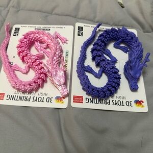 3D Dragon Toy Set - Pink and Purple